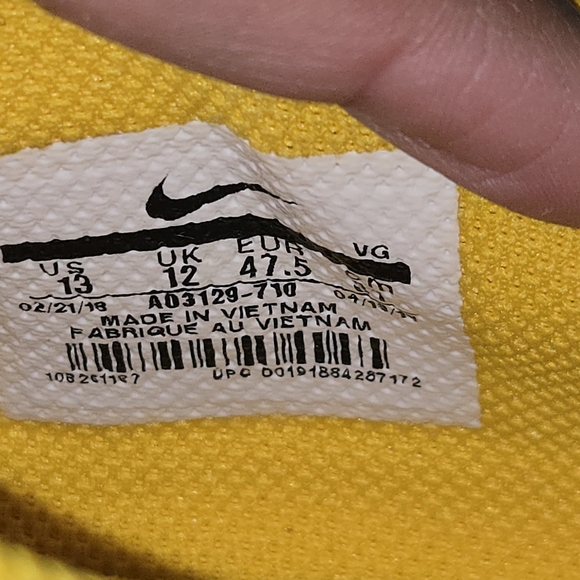 Nike Vapor 12 Academy Neymar Jr FG/MG Mens Yellow Soccer Cleats - Picture 9 of 10